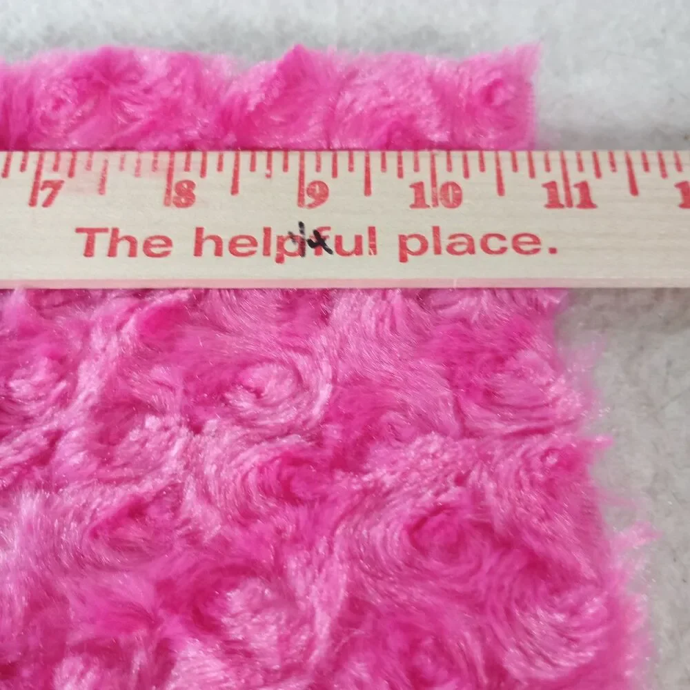 Hot Pink Rose Swirl Minky Plush Fabric 1/4 Yard x 60